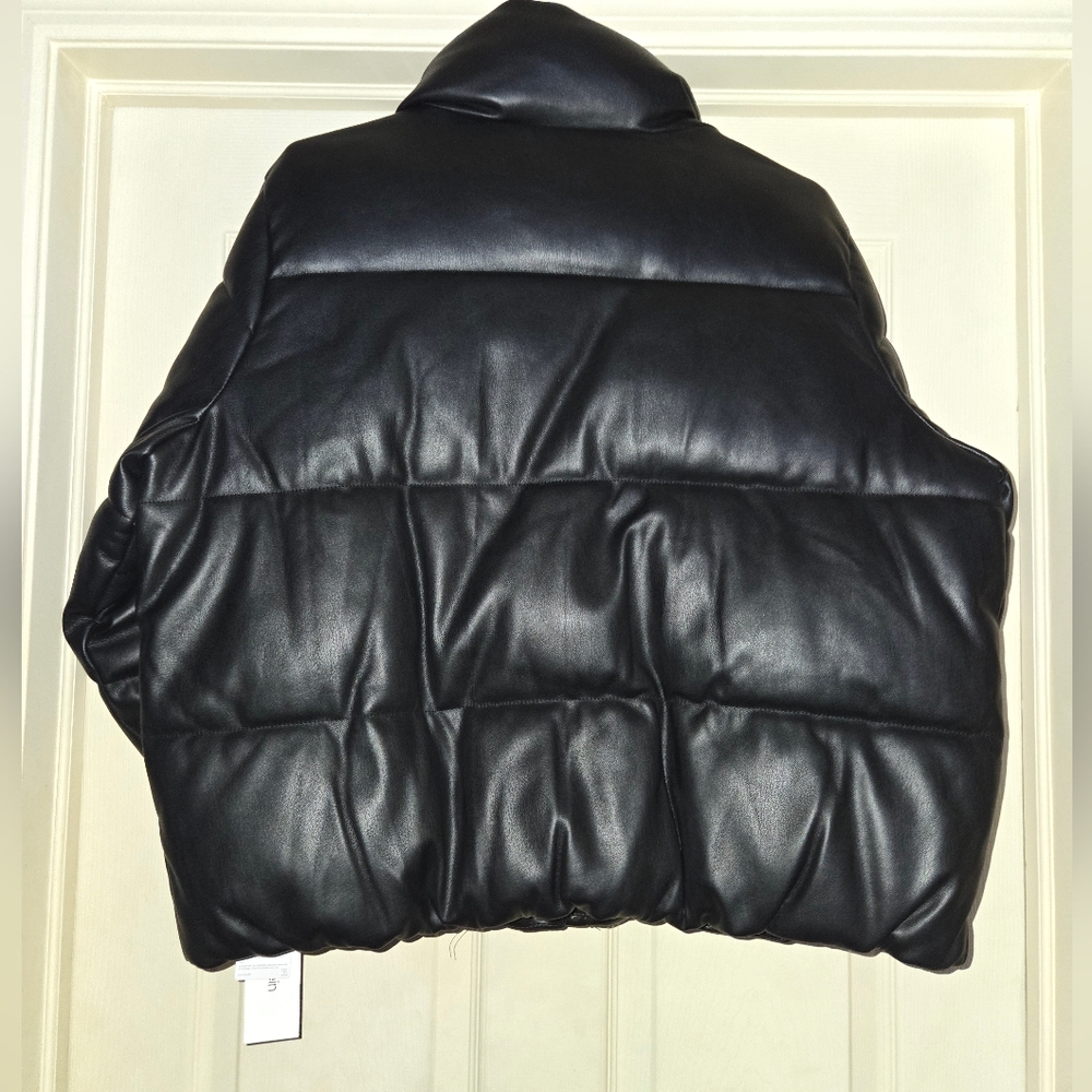 SOLD‼️NWT Calvin Klein Faux Leather Puffer Coat - Picture 6 of 12